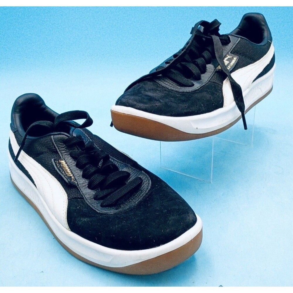 Puma California Casual Sneakers Men’s Size 10 Black White Gum Sole
